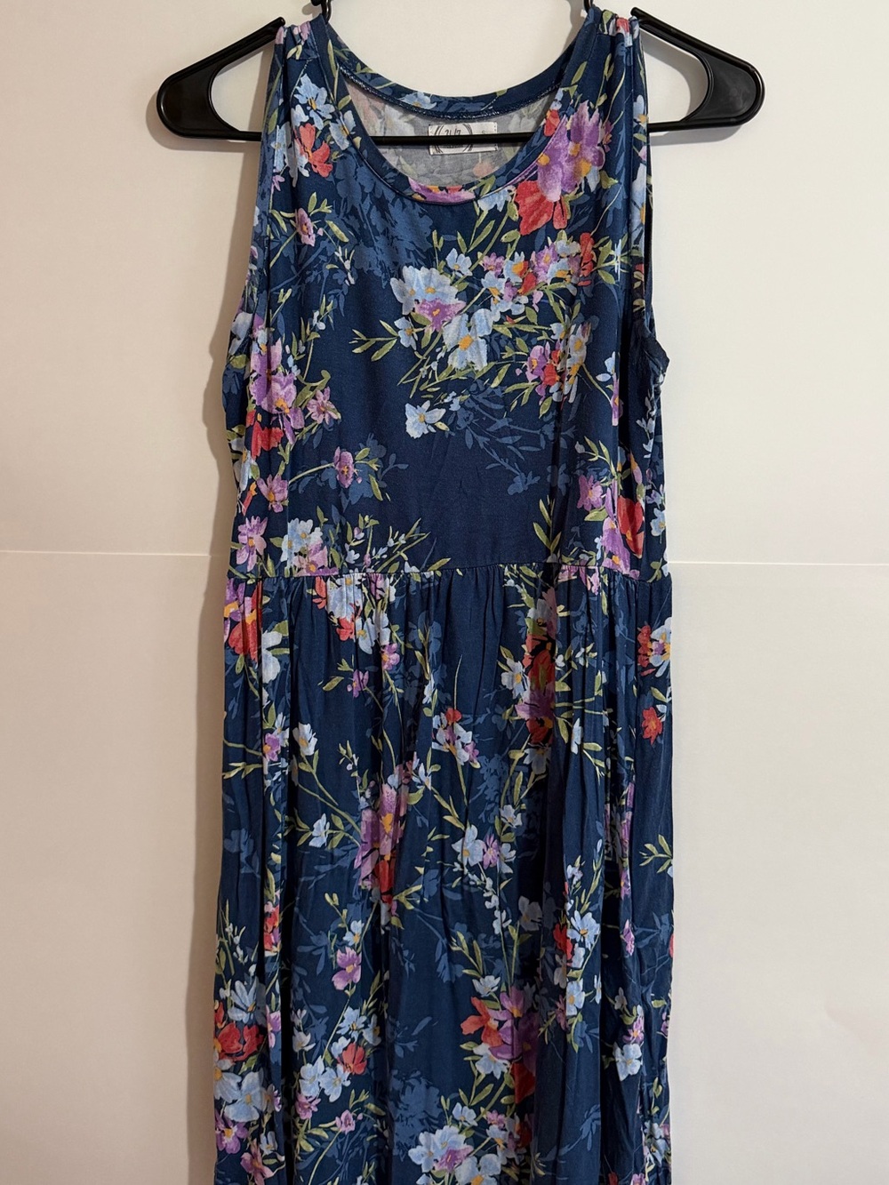 Maurices Navy Floral Scoop Neck Dress